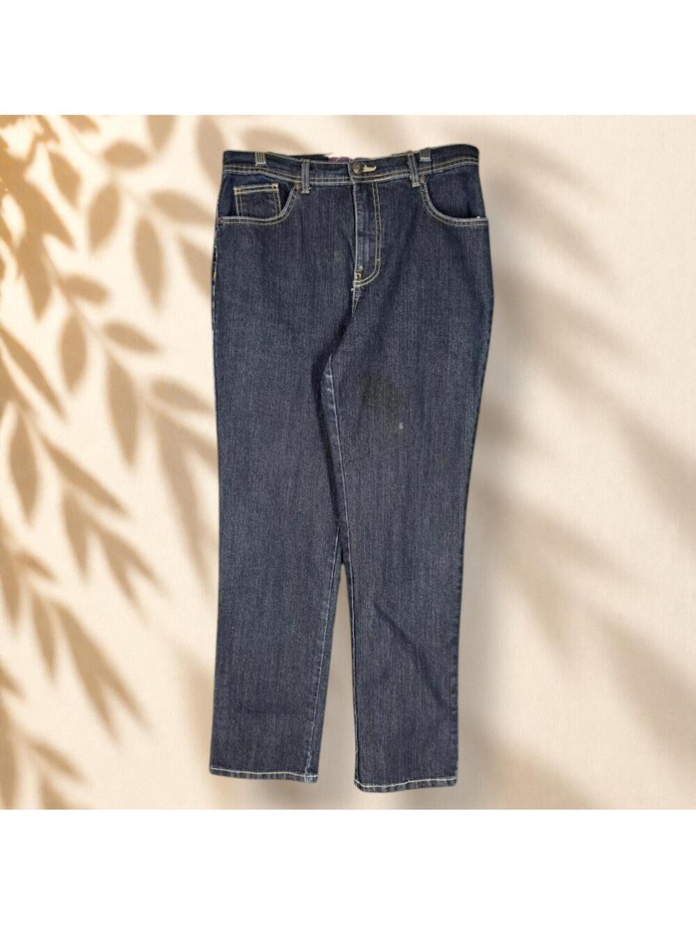 Gloria Vanderbilt Jeans Women 10 Blue Denim Dark Wash High Rise Straight Pockets